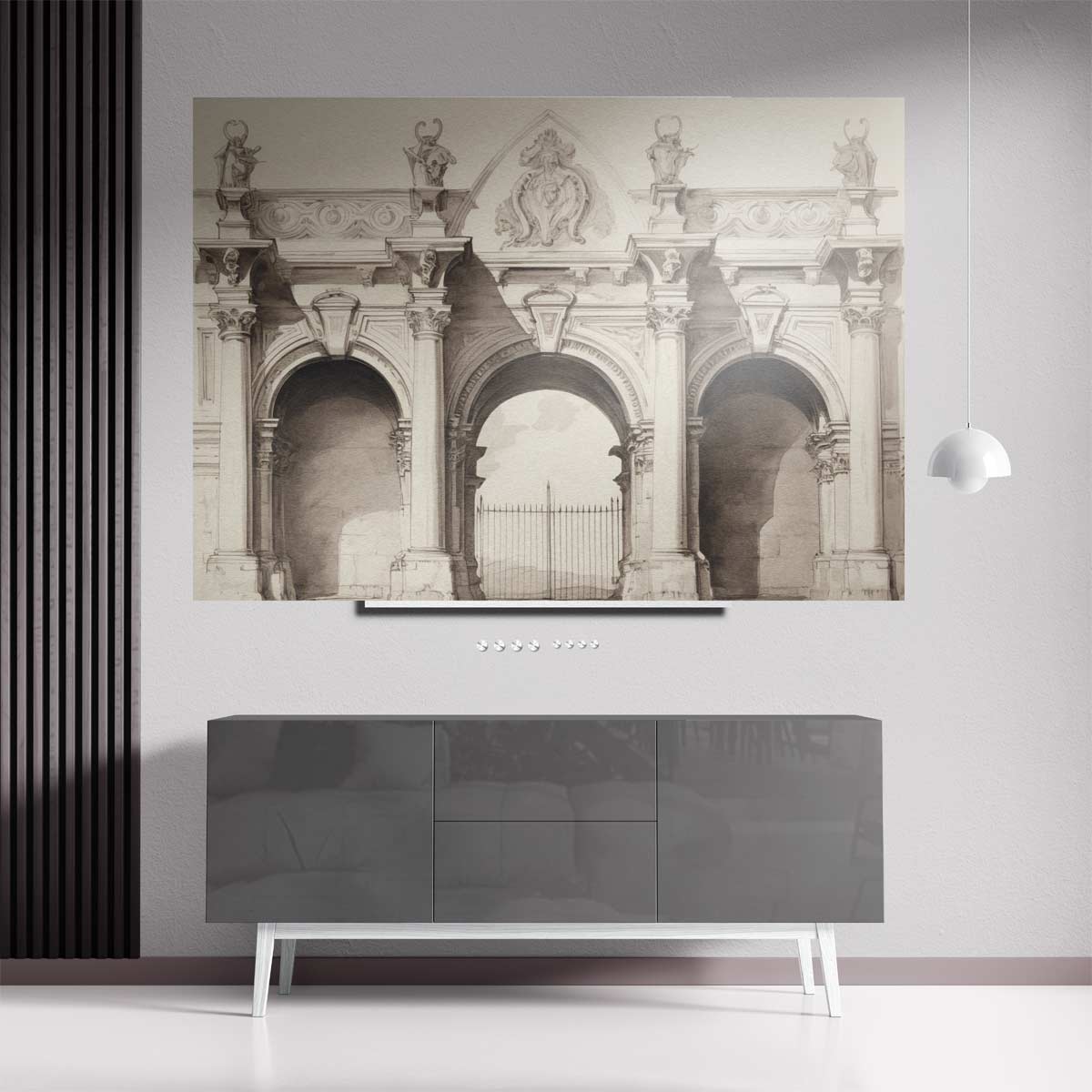 Klassieke Boogstructuur Illustratie Kunstwerk-canvas-dibond-plexiglas-wanddecoratie-WallArtistic