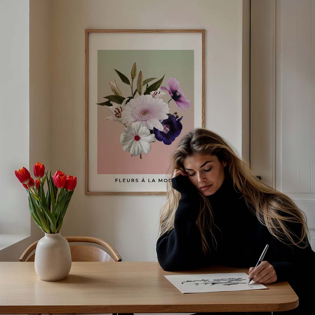 Bloemen in Stijl Poster-WallArtistic