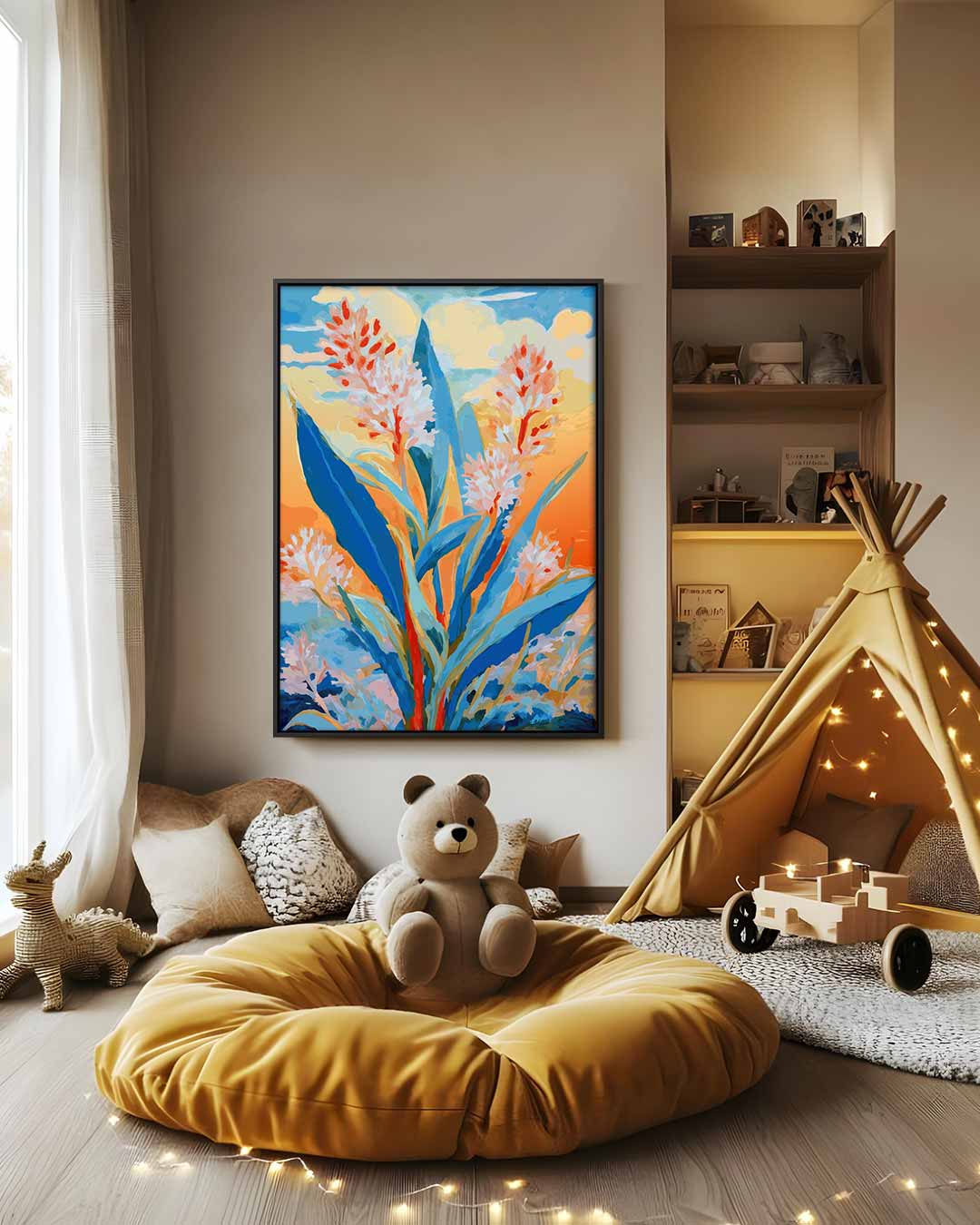 Kleurrijke Bloemenpracht Kunstwerk-canvas-dibond-plexiglas-wanddecoratie-WallArtistic