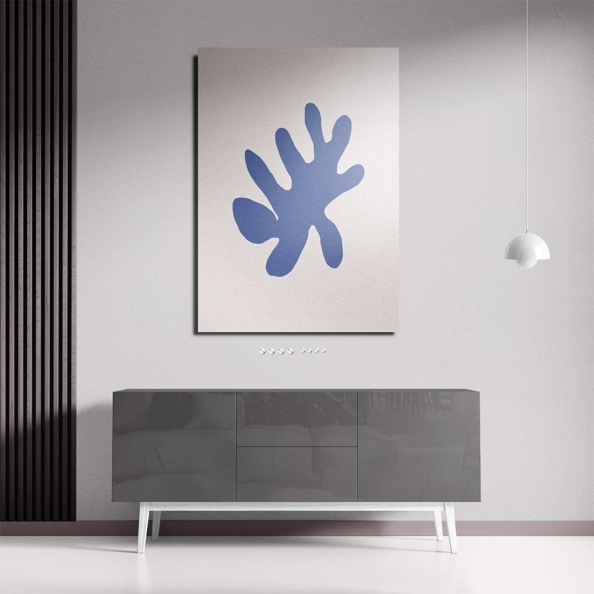 Abstracte Blauwe Vormenprint Kunstwerk-canvas-dibond-plexiglas-wanddecoratie-WallArtistic