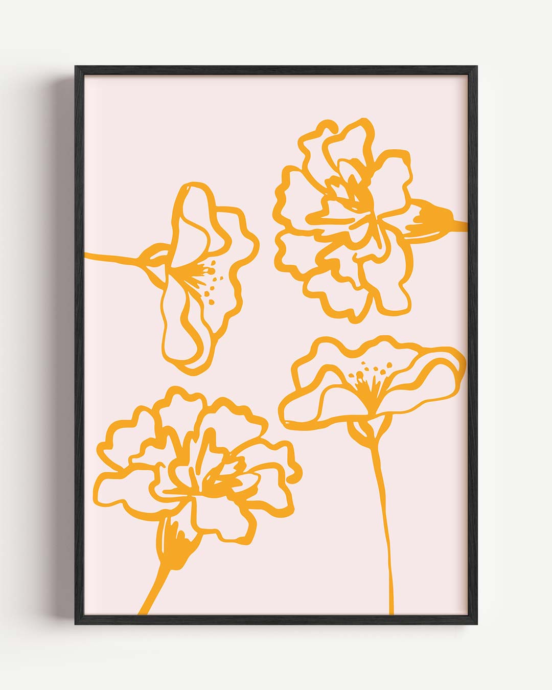 Bloeiende Oranje Bloemen Poster-WallArtistic