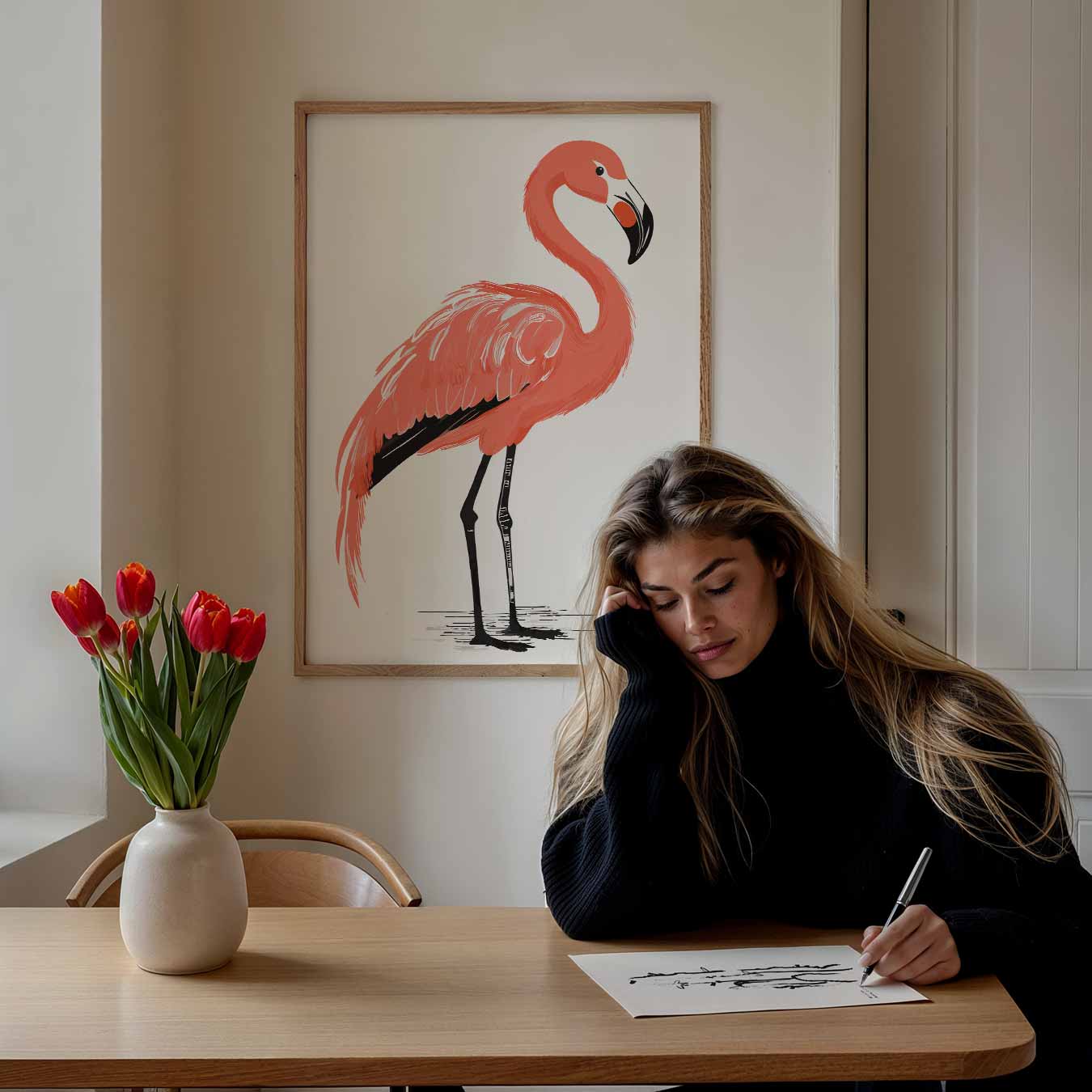 Flamingo Elegantie Poster-WallArtistic