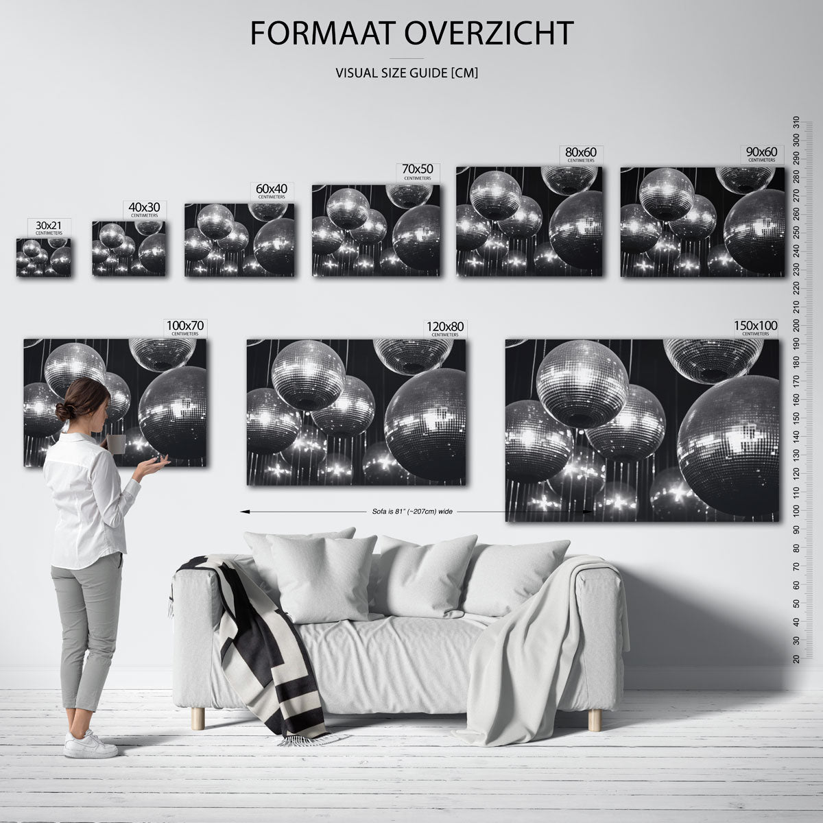 Glinsterende discoballen Poster