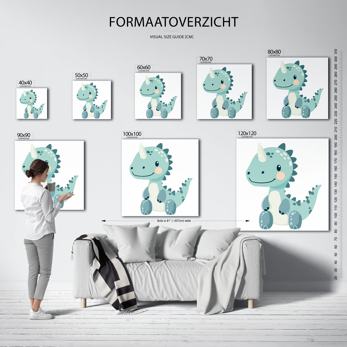 Schattige dinosaurus Poster