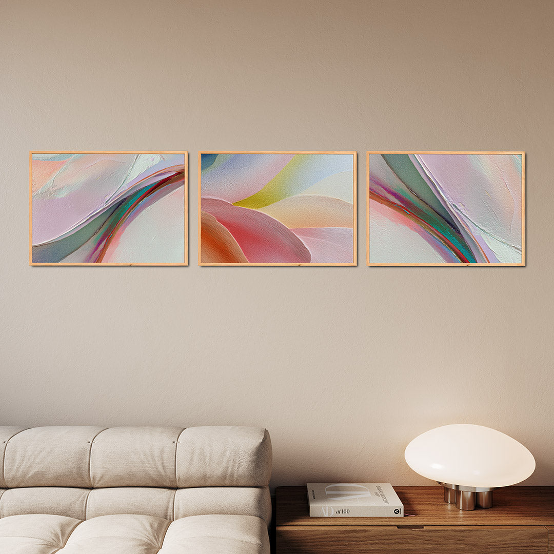Kleurige vloeiing Posterset