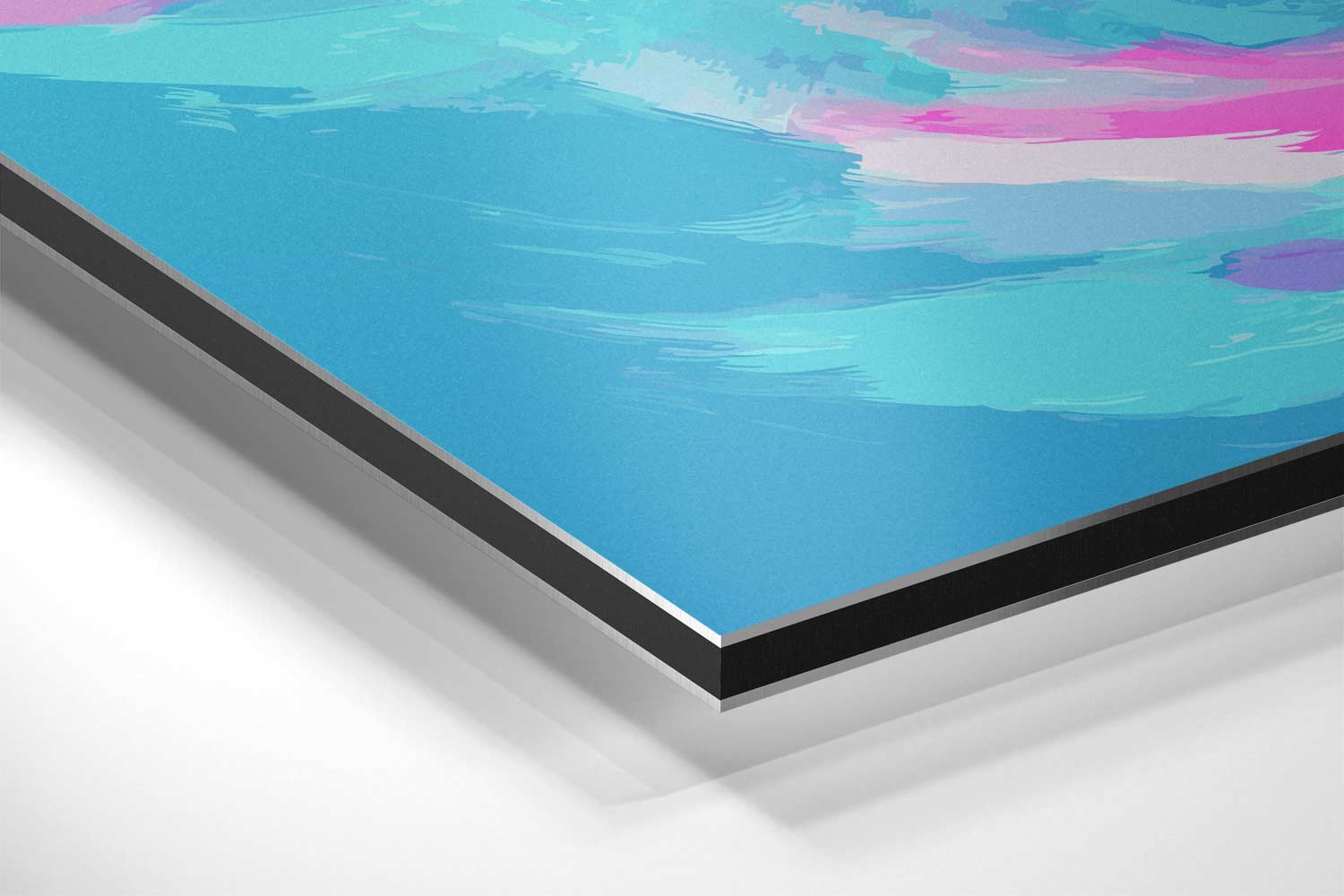 Dansende Dolfijn in Oceaan Blues Kunstwerk-canvas-dibond-plexiglas-wanddecoratie-WallArtistic