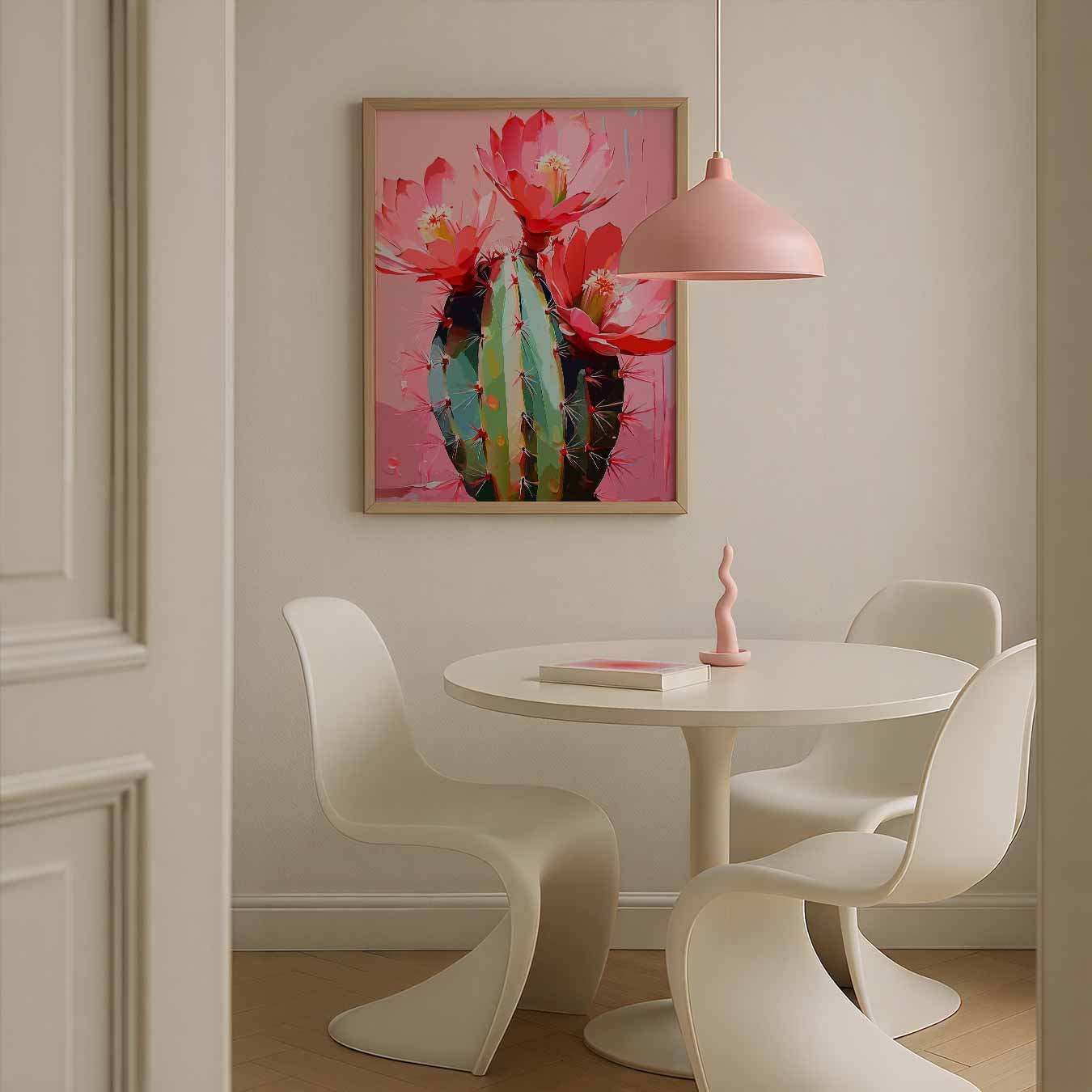 Bloeiende Cactus Kunstposter
