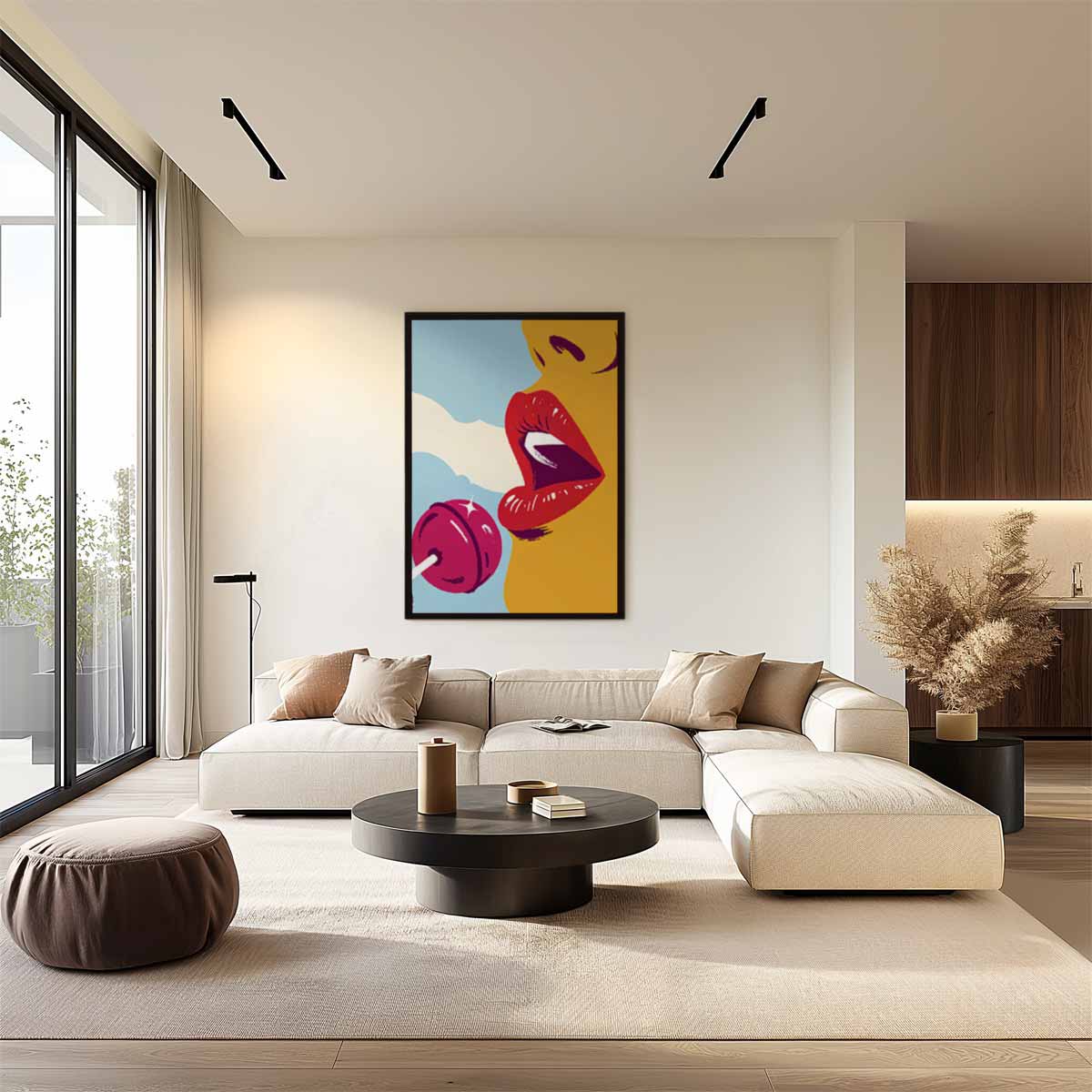 Verleiding in Popart Kunstwerk-canvas-dibond-plexiglas-wanddecoratie-WallArtistic