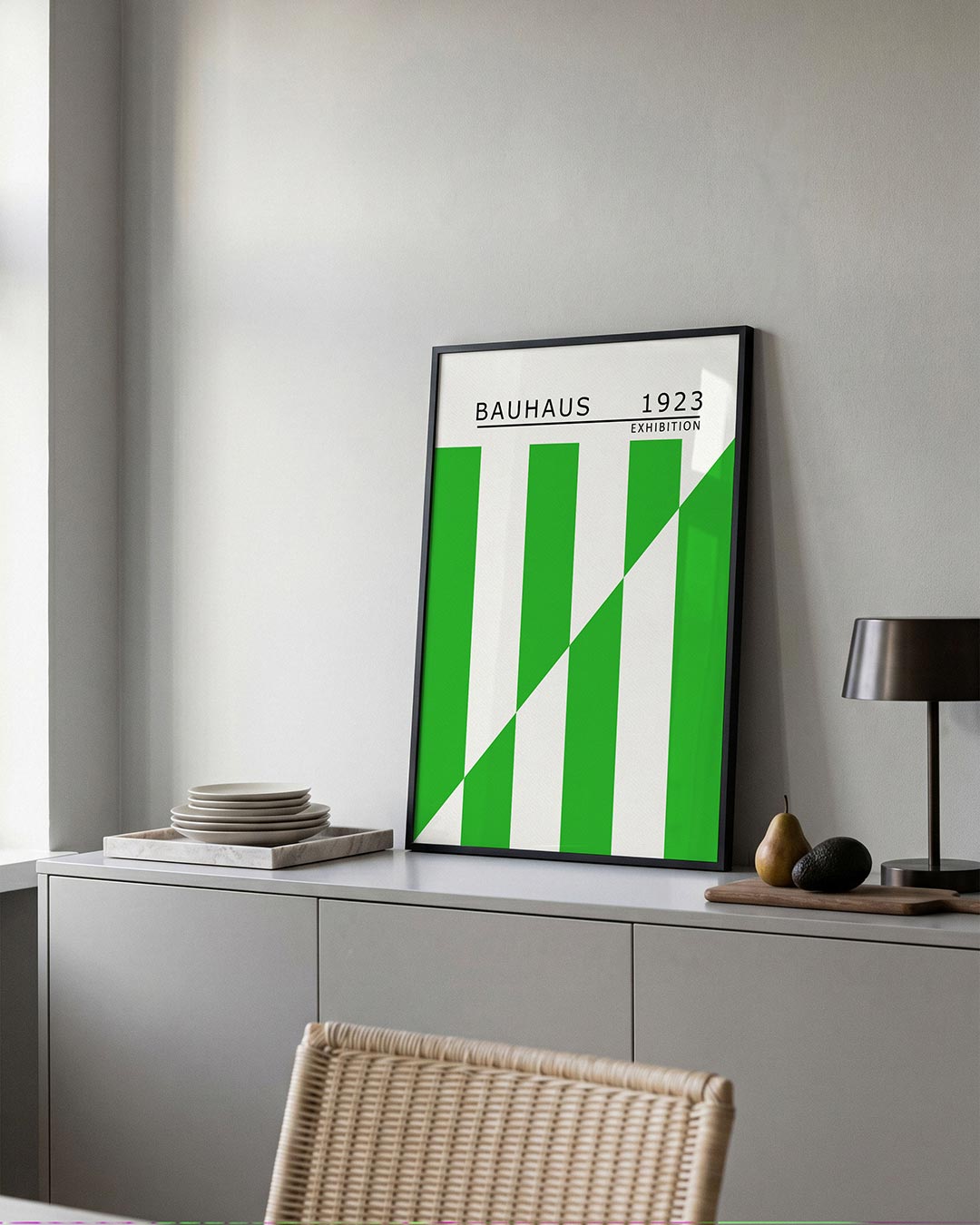Groene lijnstructuur Poster