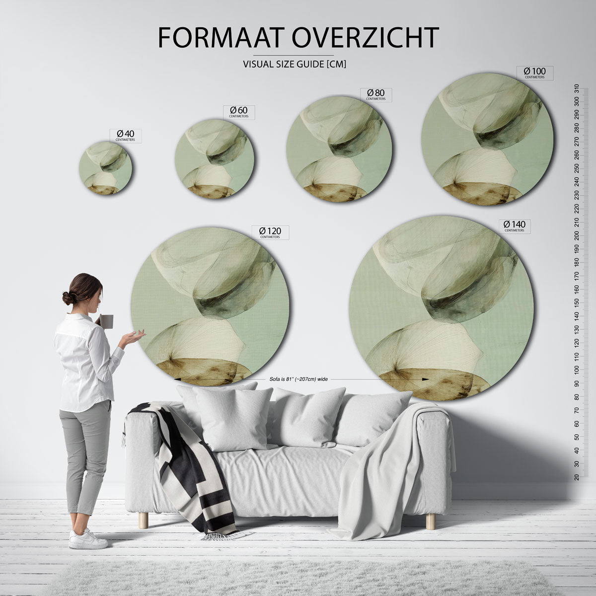 Abstracte vormen Muurcirkel