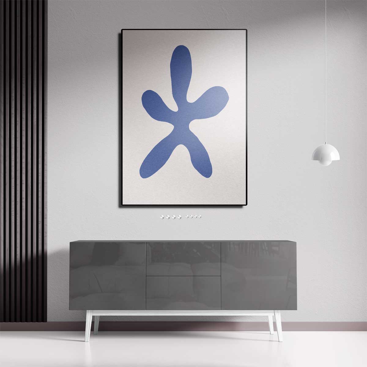 Abstracte Bloemvorm Op Licht Roze Achtergrond Kunstwerk-canvas-dibond-plexiglas-wanddecoratie-WallArtistic