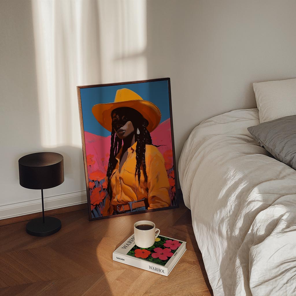 Vrouwelijke Cowboy Vibes Poster