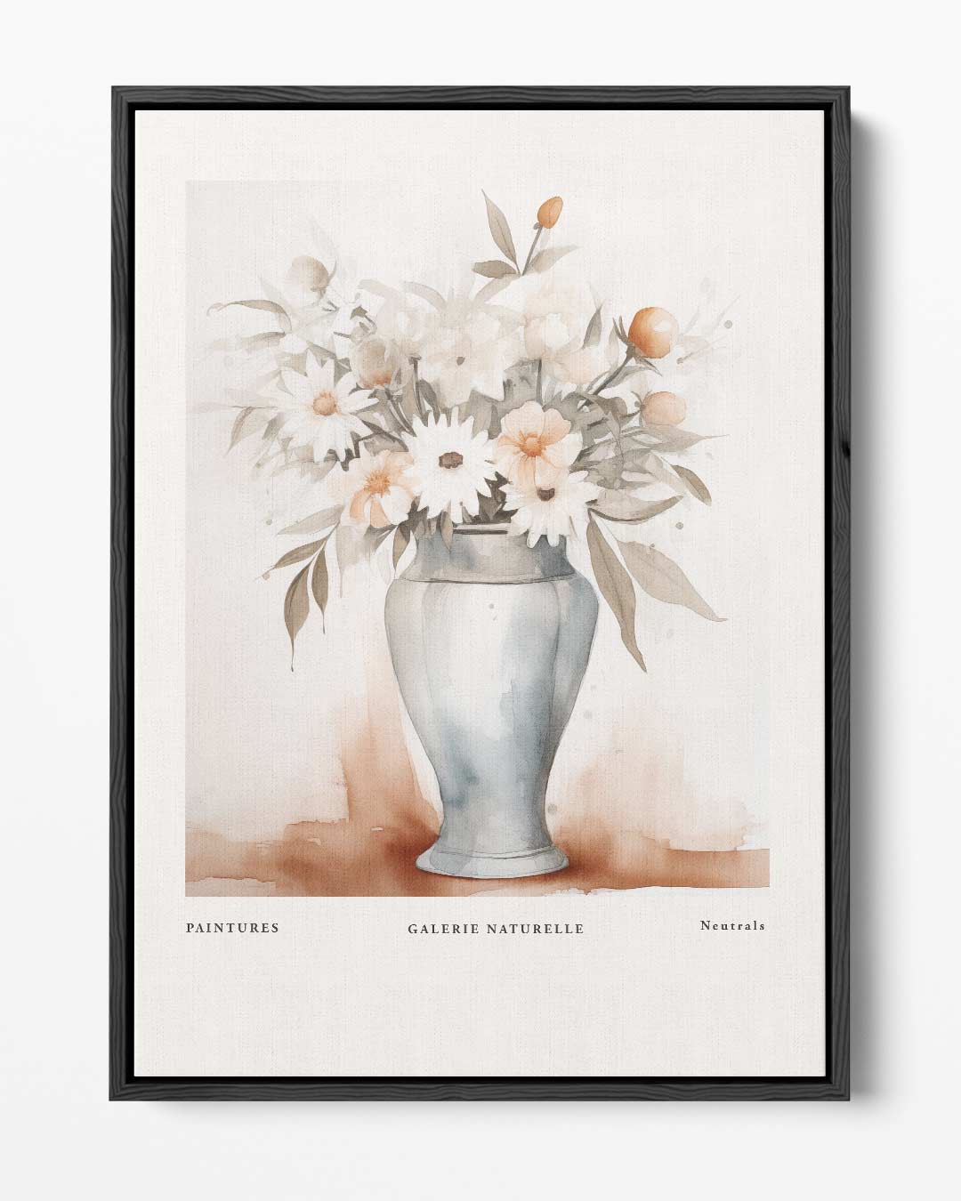 Neutrals Bloemenpracht in Aquarel Kunstwerk-canvas-dibond-plexiglas-wanddecoratie-WallArtistic