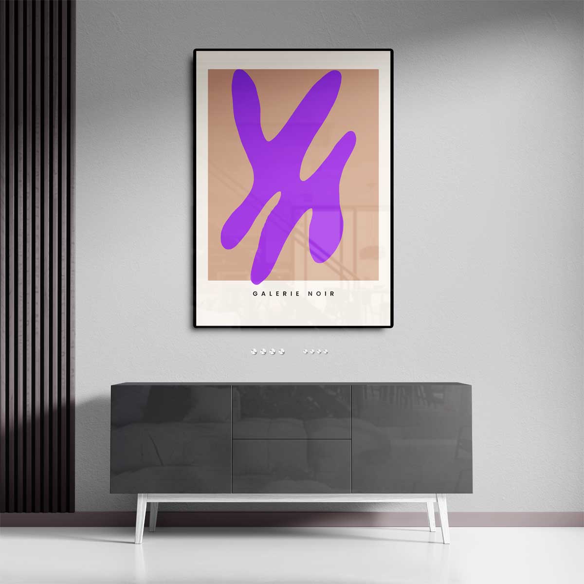 Vrolijke Paarse Abstractie Kunstwerk-canvas-dibond-plexiglas-wanddecoratie-WallArtistic