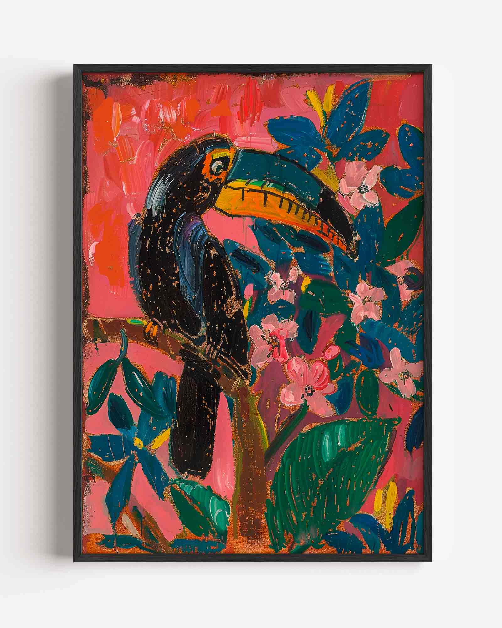 Toekan en bloemen Poster