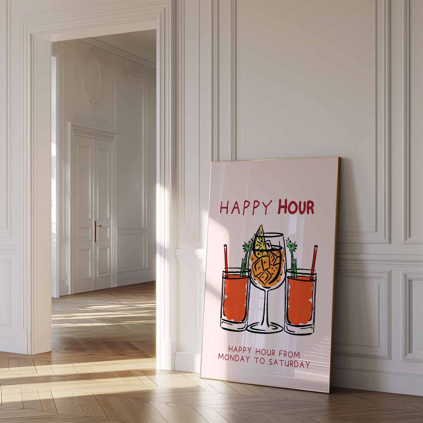 Happy Hour Cocktails Poster