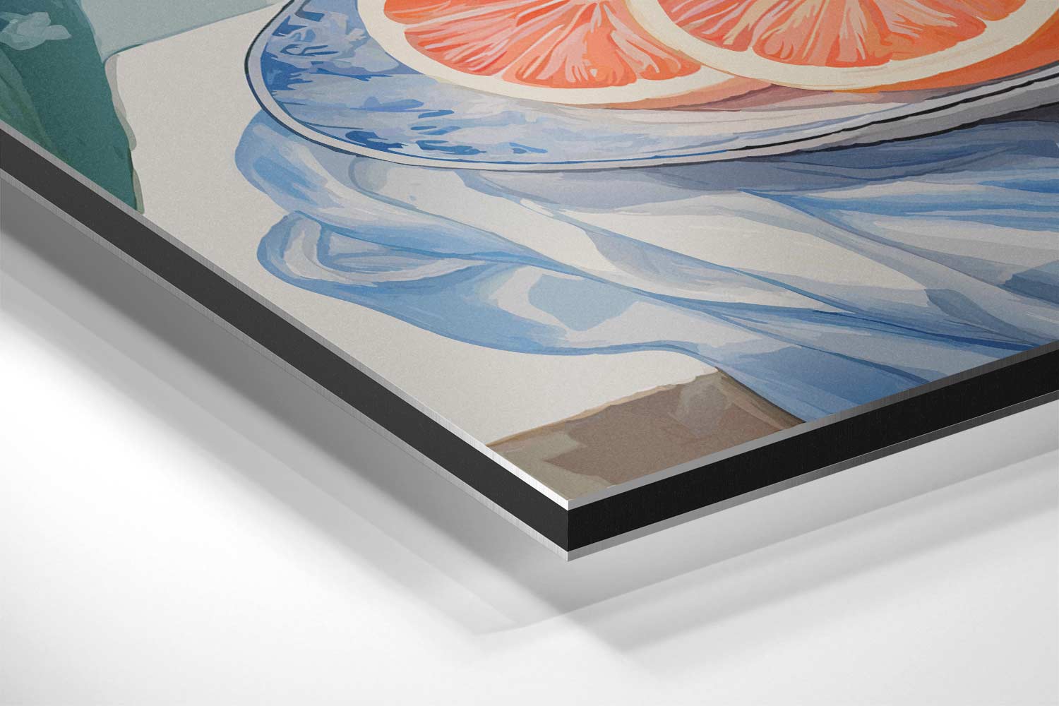 Lente Stilleven met Narcissen en Grapefruit Kunstwerk-canvas-dibond-plexiglas-wanddecoratie-WallArtistic