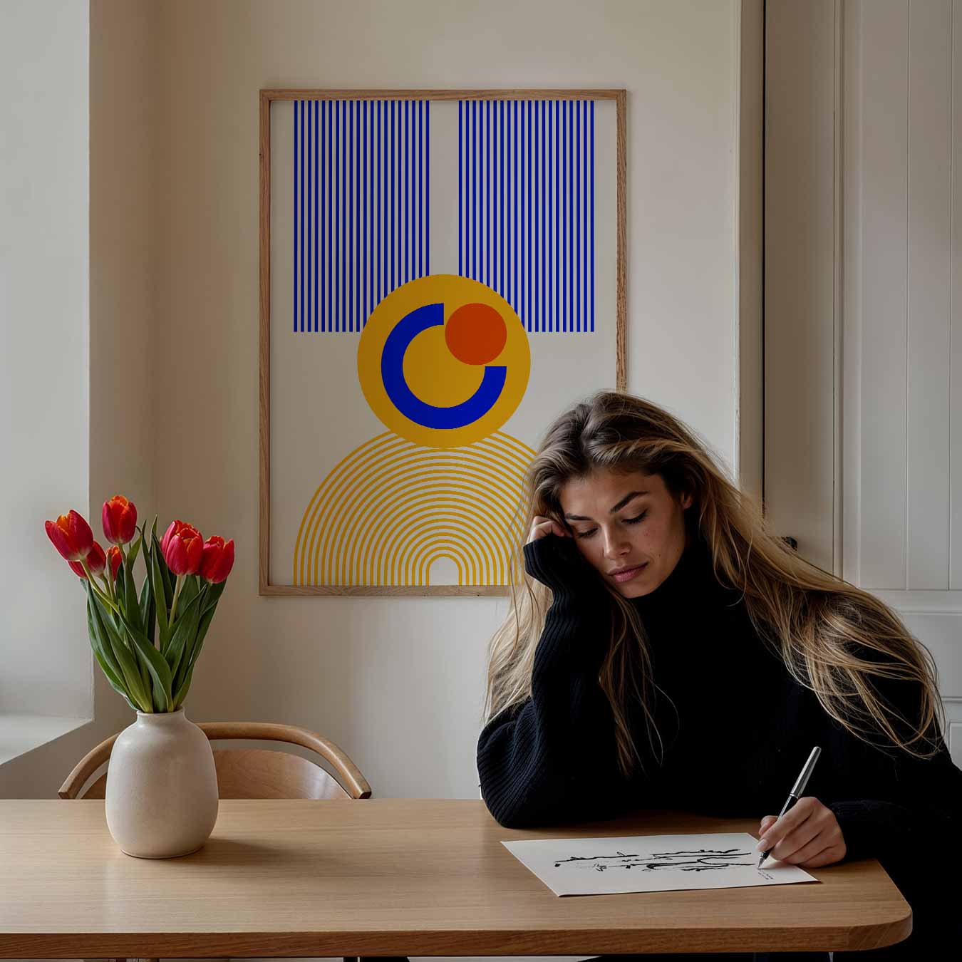 Vrolijke Geometrische Kunstposter-WallArtistic