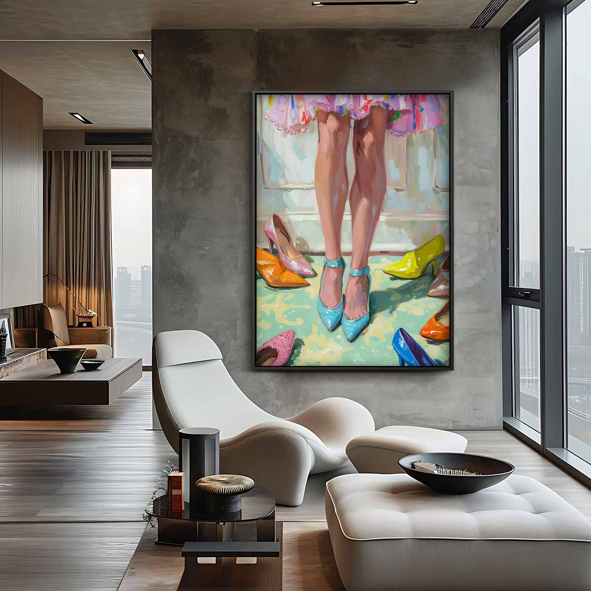 Kleurrijke Schoenendoos Kunstwerk-canvas-dibond-plexiglas-wanddecoratie-WallArtistic