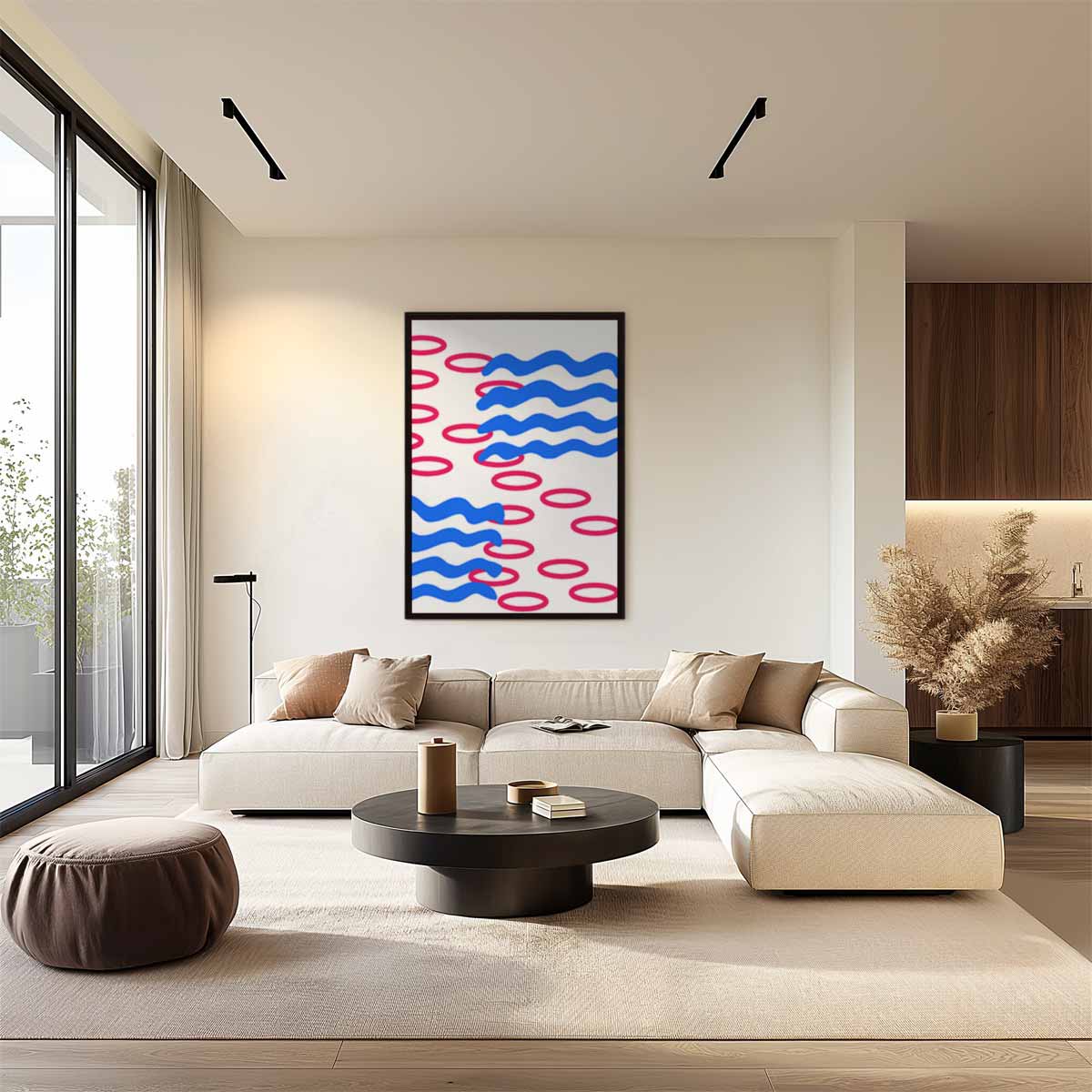 Speelse Golfpatronen Kunstwerk-canvas-dibond-plexiglas-wanddecoratie-WallArtistic