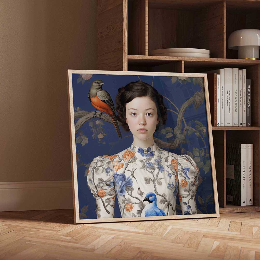 Meisje met vogels Poster