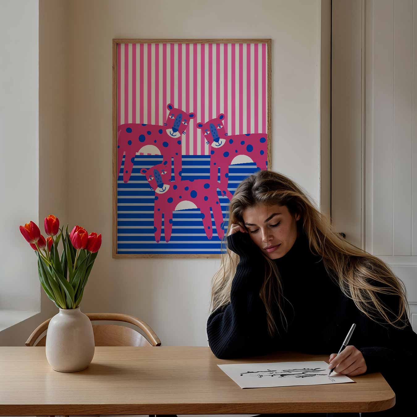 Speelse Luipaarden Poster
