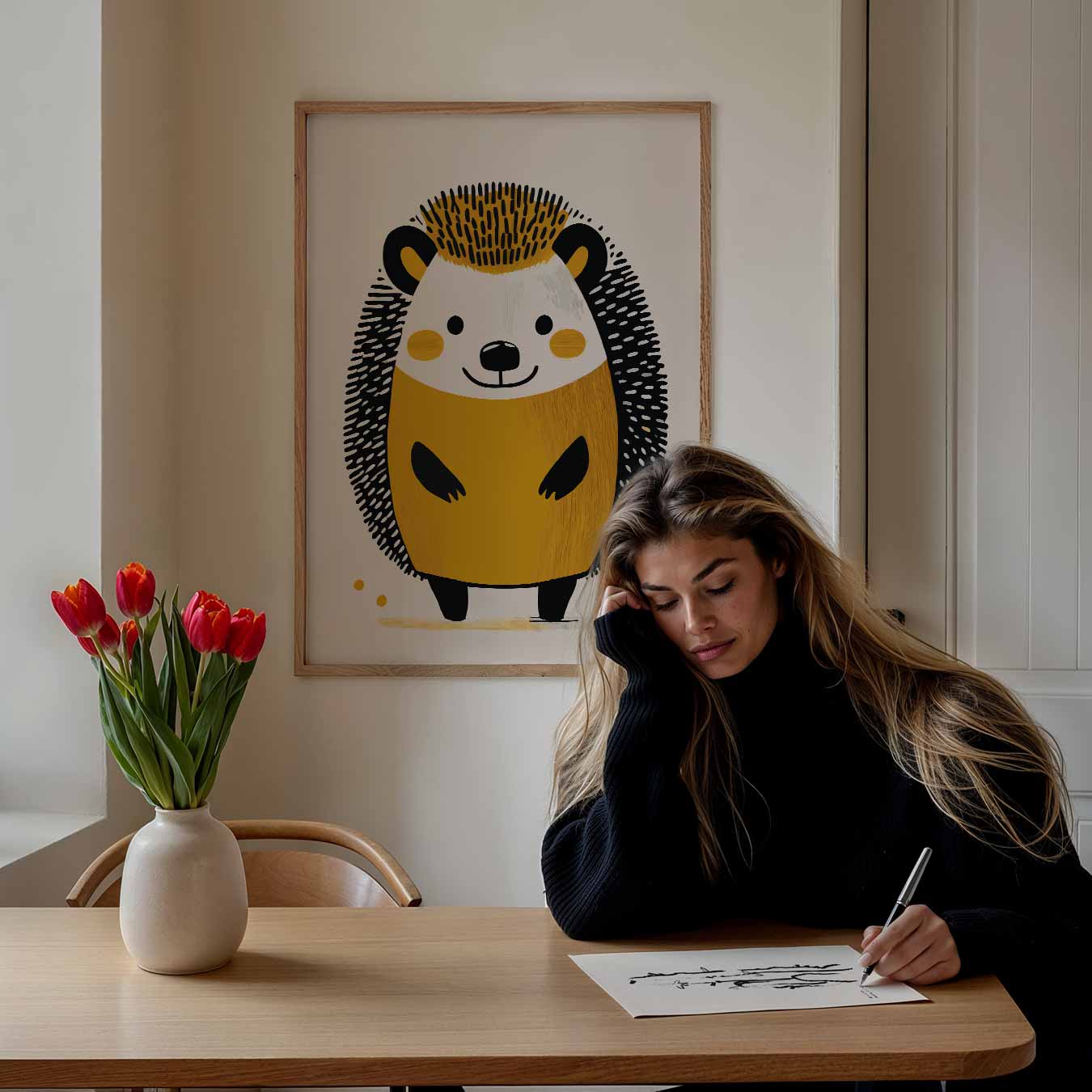 Schattige Egel Illustratie Poster