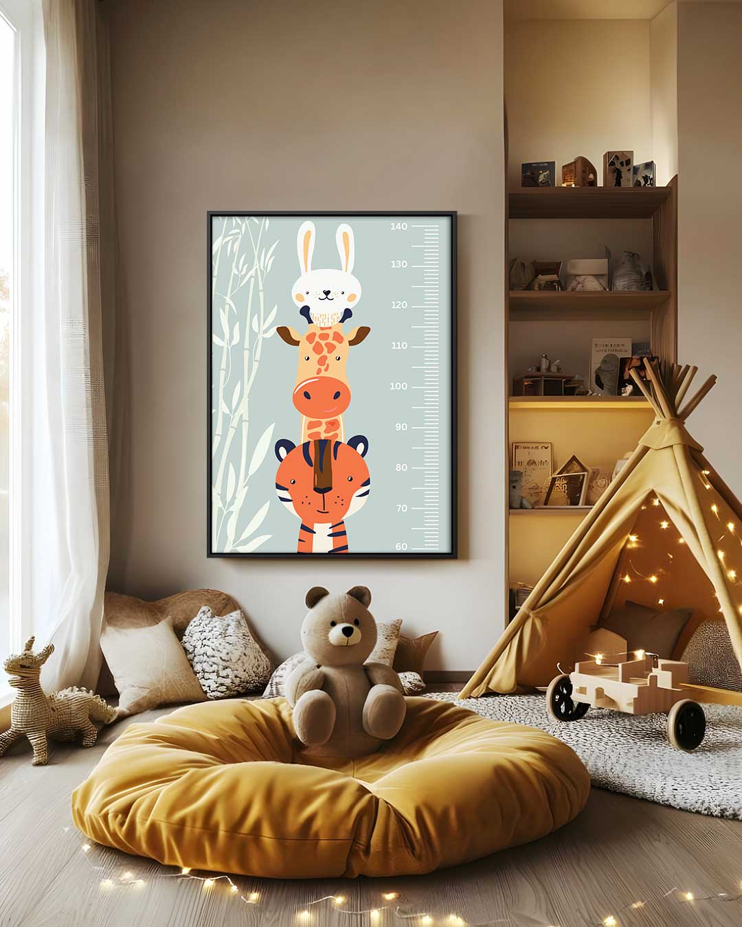 Dieren Groeimeter Poster Kunstwerk-canvas-dibond-plexiglas-wanddecoratie-WallArtistic