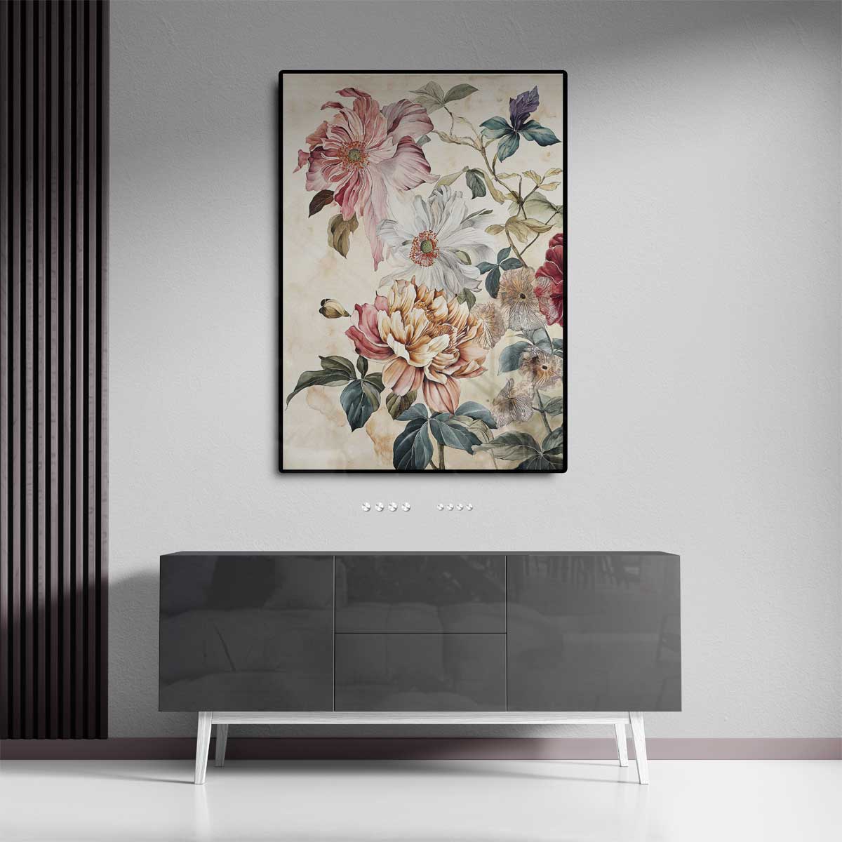 Bloemenpracht in Aquarel Kunstwerk-canvas-dibond-plexiglas-wanddecoratie-WallArtistic