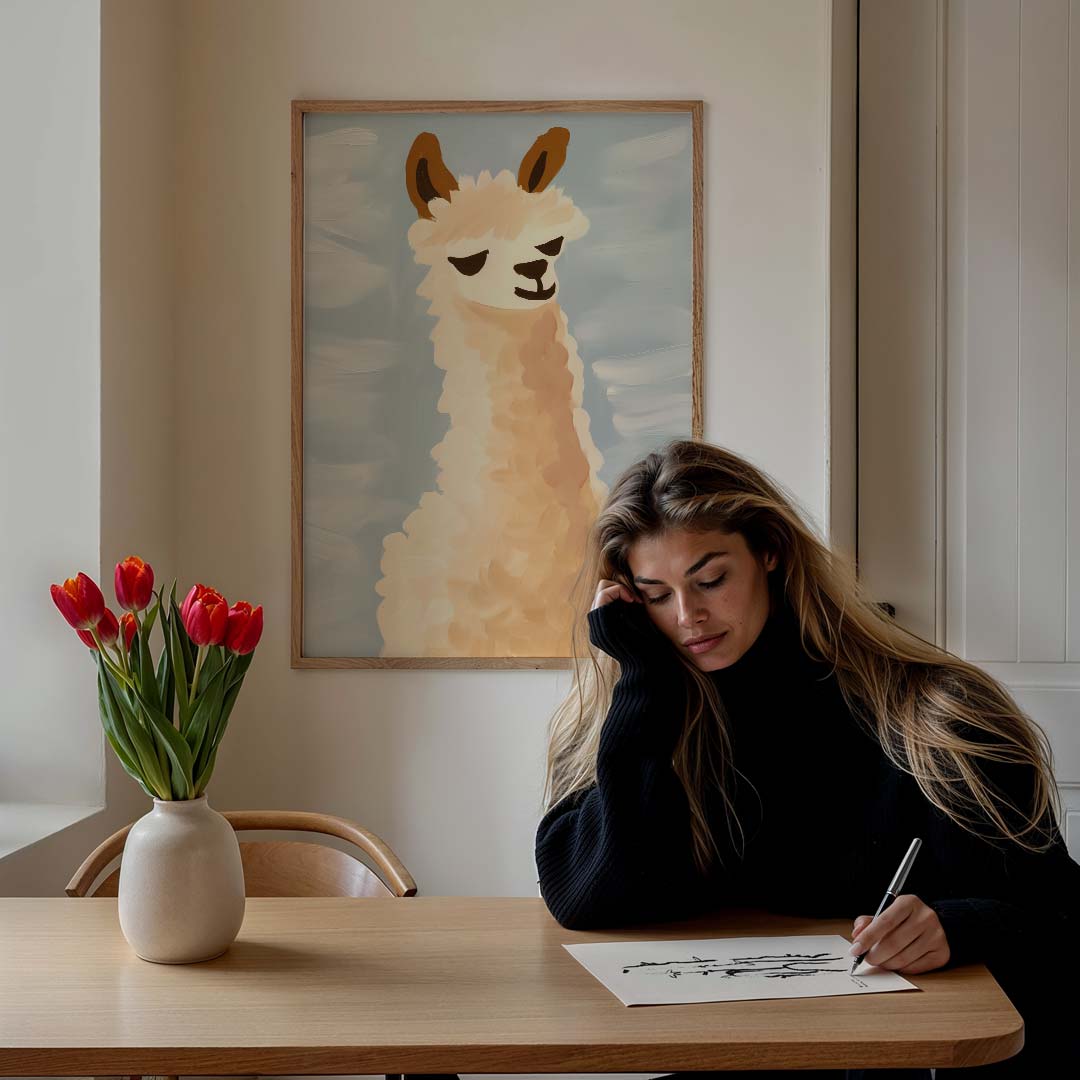 Dromerige Lama Poster-WallArtistic