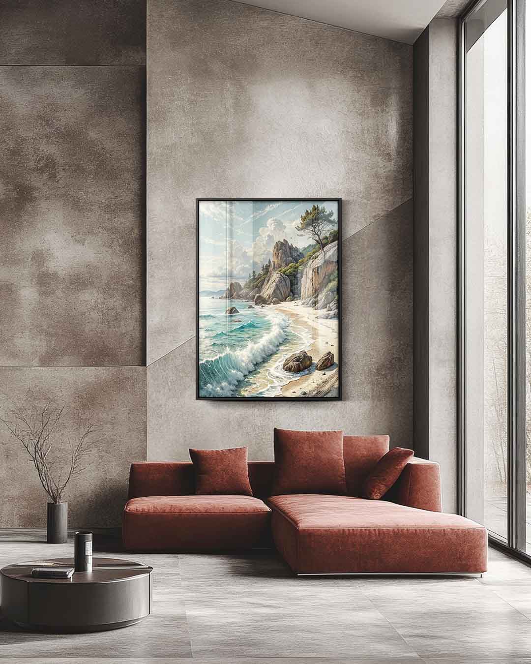Mystieke Kustlijn Kunstwerk-canvas-dibond-plexiglas-wanddecoratie-WallArtistic