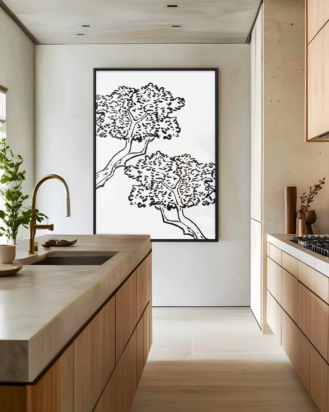 Dansende Bomen aan de Hemel Kunstwerk-canvas-dibond-plexiglas-wanddecoratie-WallArtistic