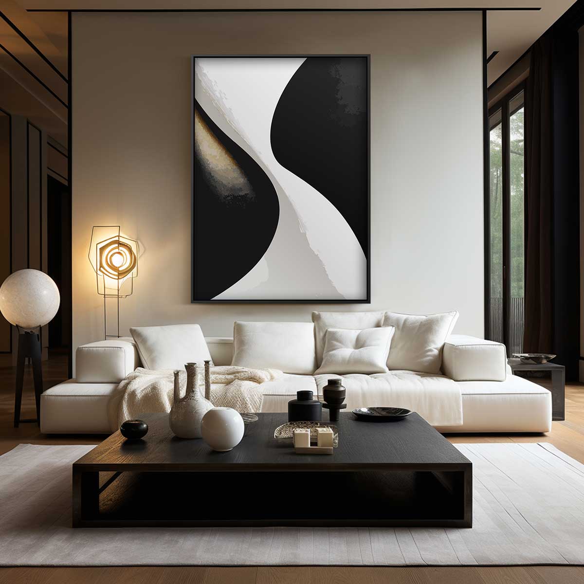 Stijlvolle Abstracte Vormen Kunstwerk-canvas-dibond-plexiglas-wanddecoratie-WallArtistic