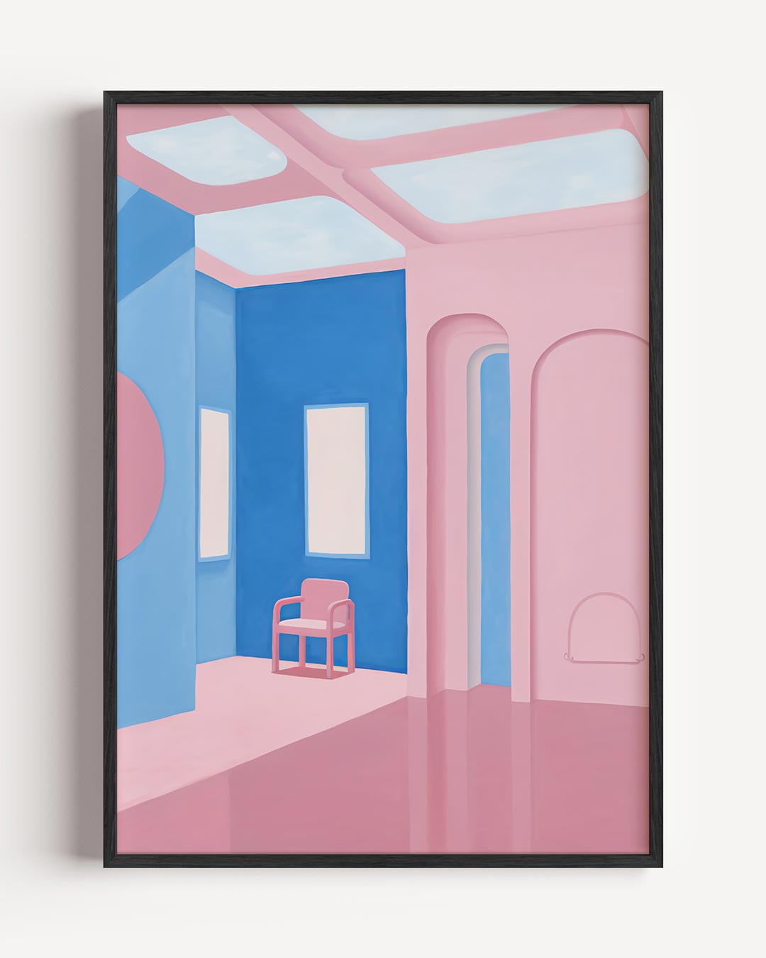 Dromerige Roze Interieur Poster-WallArtistic