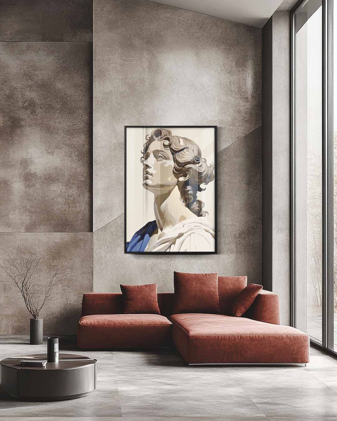 Klassieke Sculptuur Portret Kunstwerk-canvas-dibond-plexiglas-wanddecoratie-WallArtistic