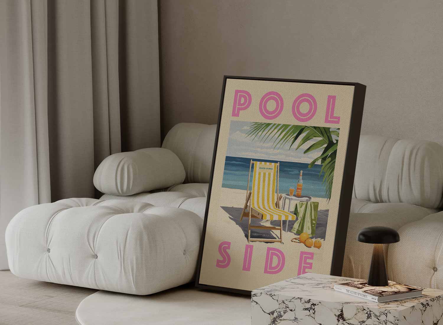 Zomerstrand Lounge Kunstwerk-canvas-dibond-plexiglas-wanddecoratie-WallArtistic