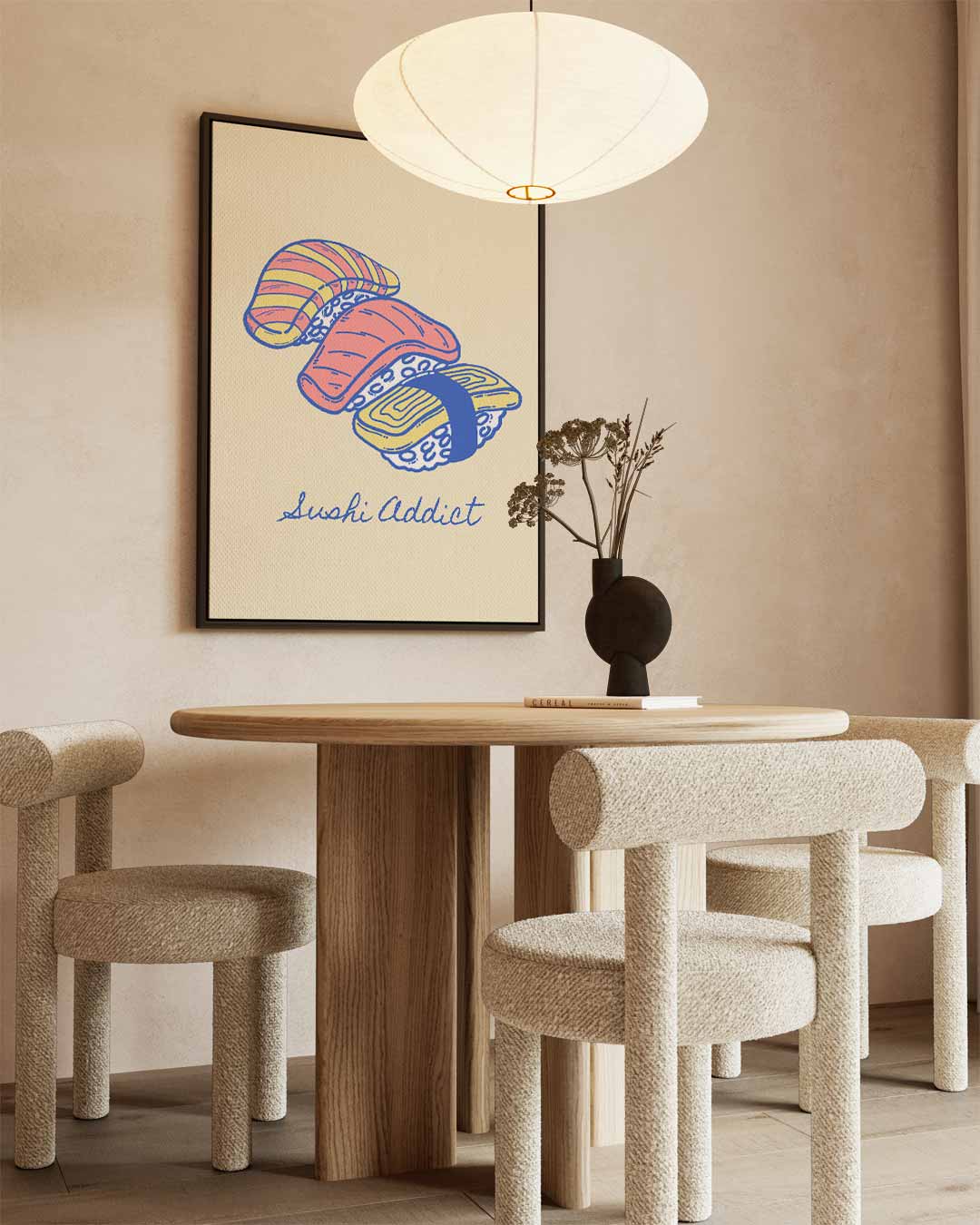Sushi Addict Illustratie Kunstwerk-canvas-dibond-plexiglas-wanddecoratie-WallArtistic