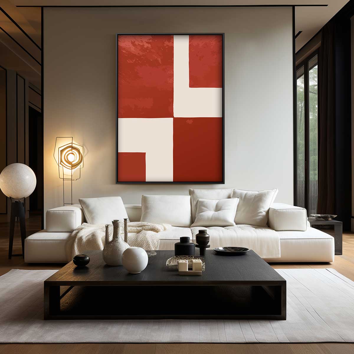 Modern Abstract Geometrisch Kunstwerk Kunstwerk-canvas-dibond-plexiglas-wanddecoratie-WallArtistic