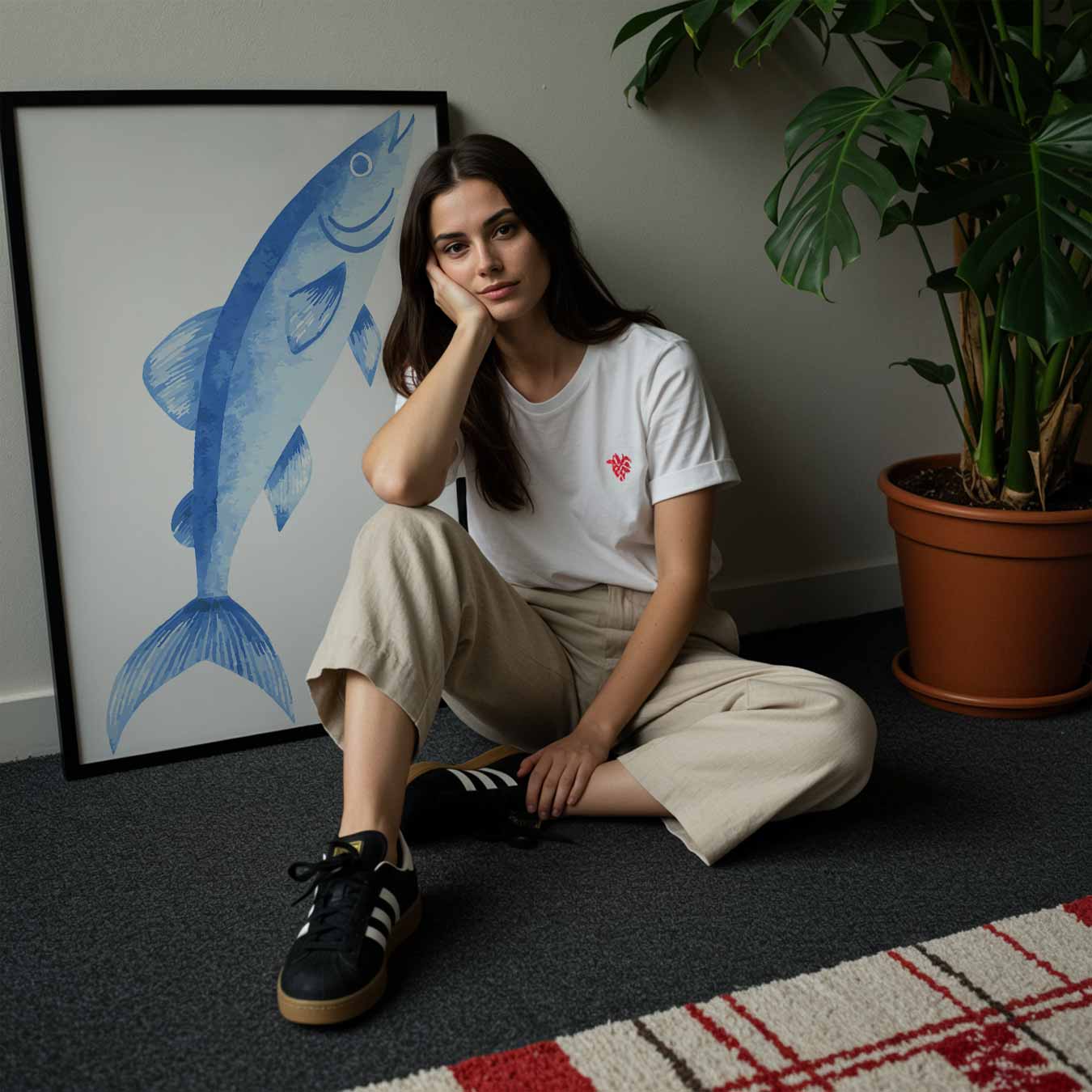 Stijlvolle Vis Illustratie Poster-WallArtistic