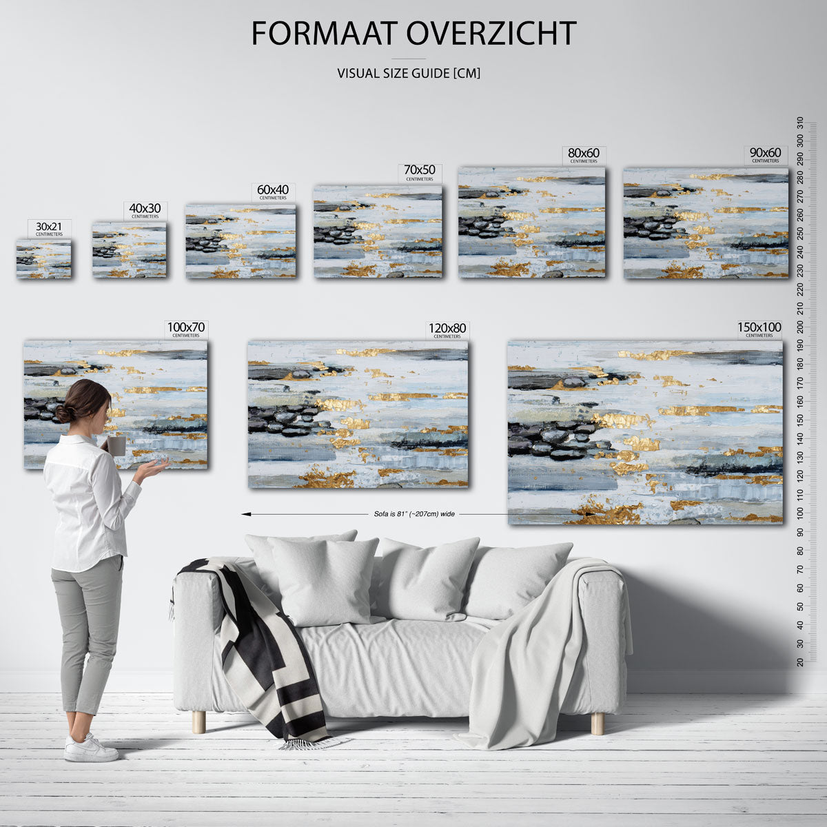 Gouden accenten en stenen Poster