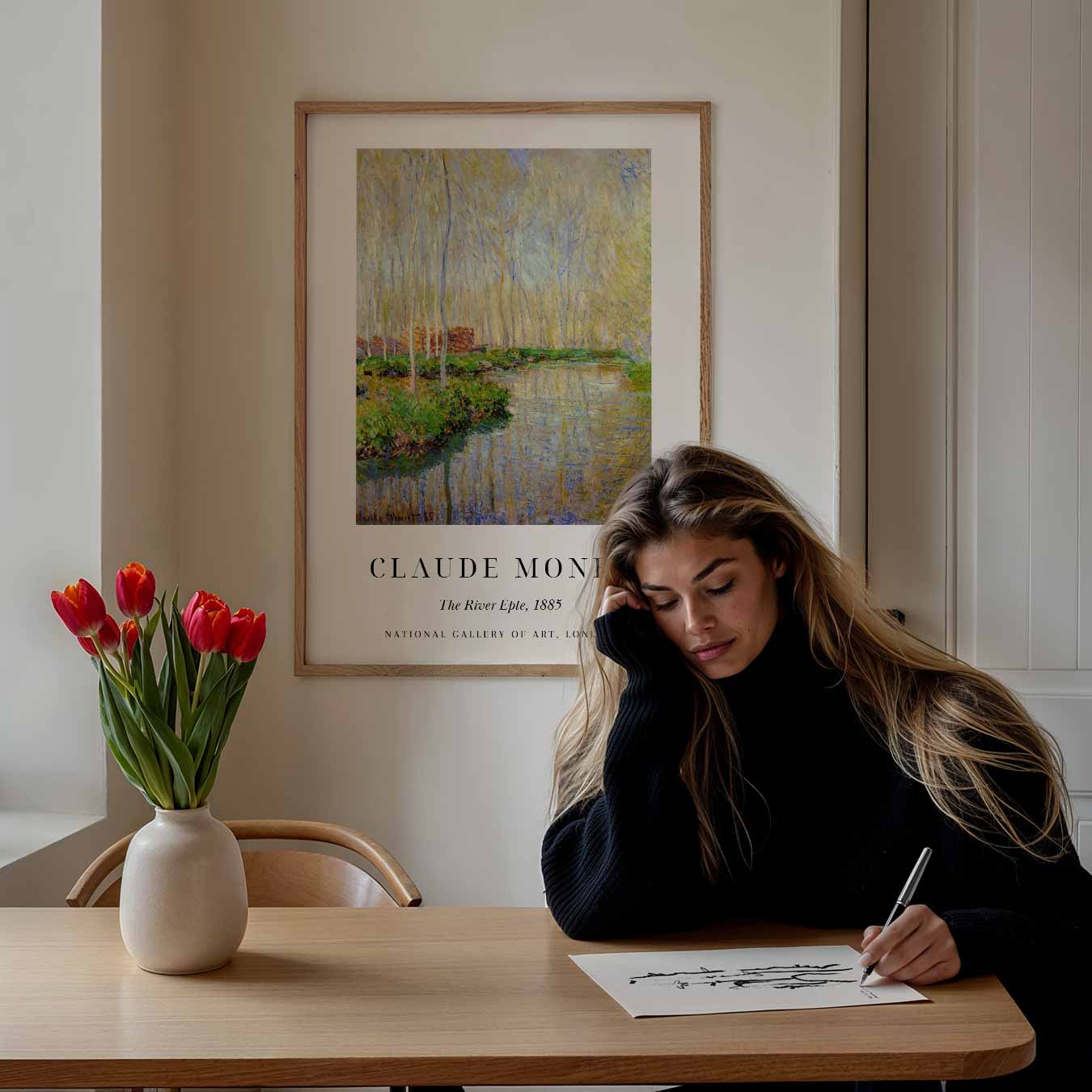 Monet's Dromerige Rivierlandschap Poster