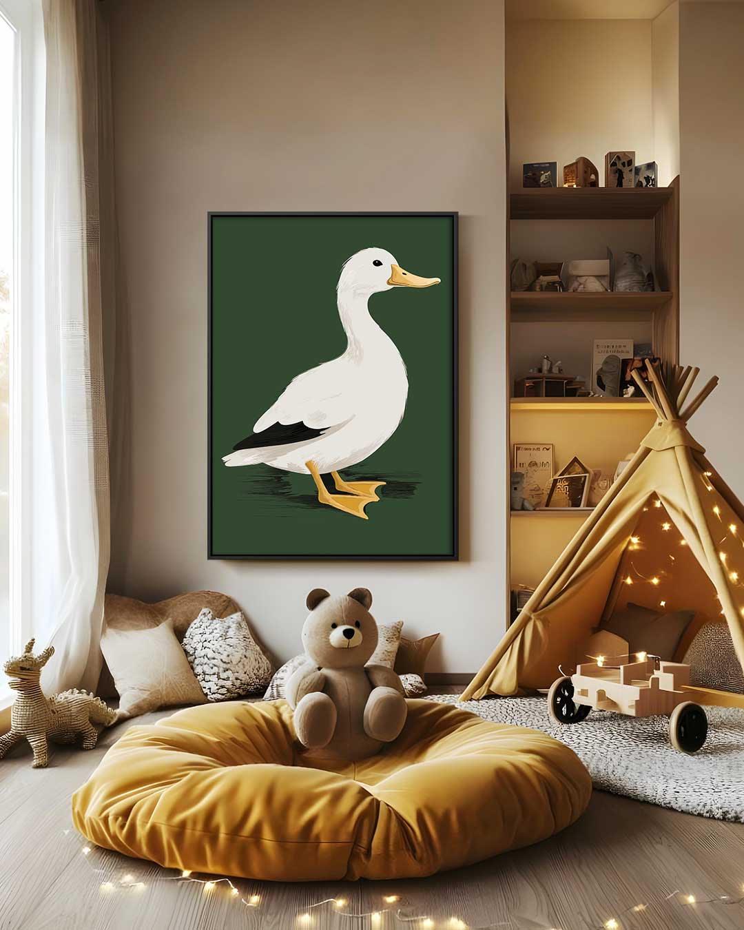 Charmante Eend Kunstwerk-canvas-dibond-plexiglas-wanddecoratie-WallArtistic