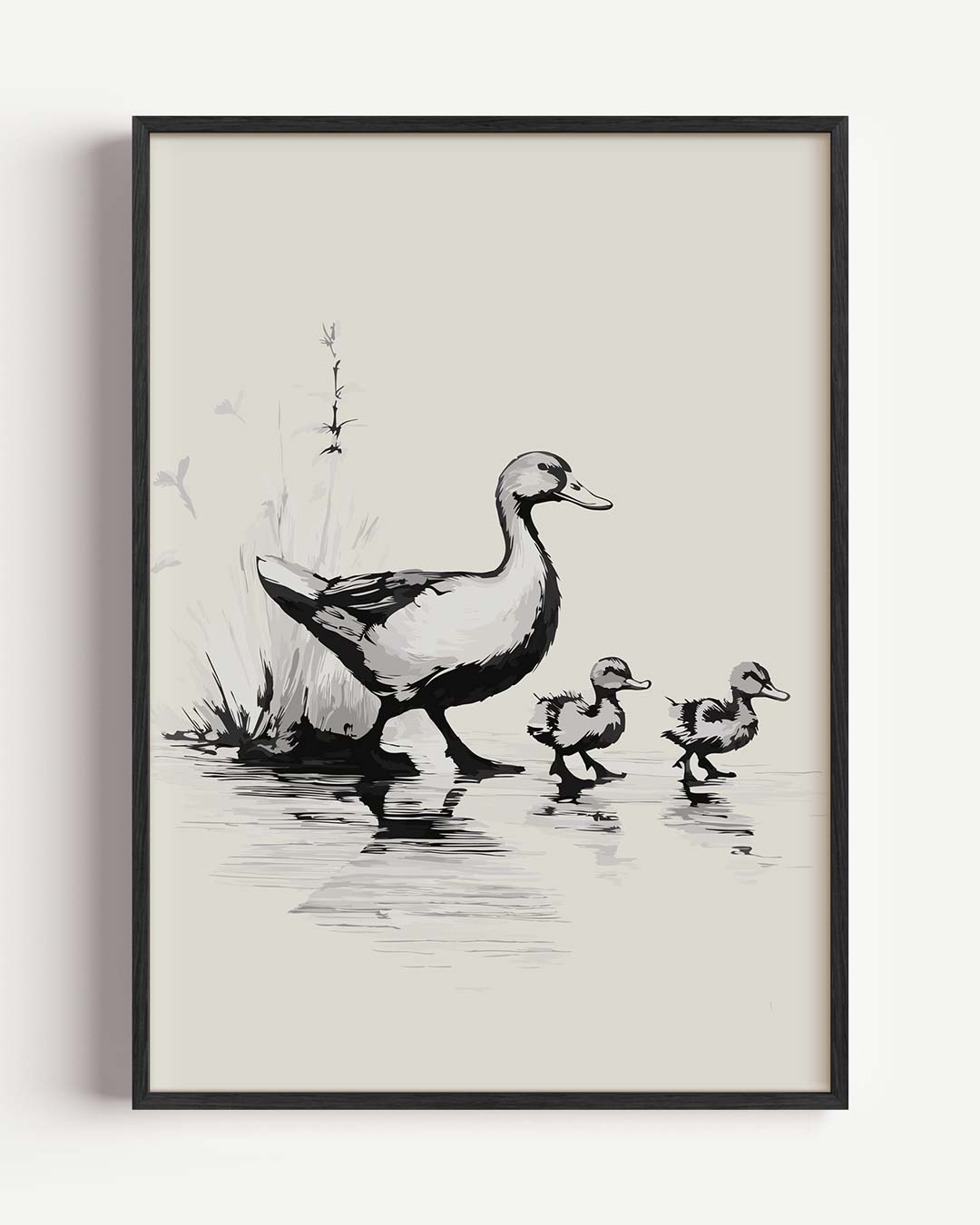 Eend met Kuikens Poster-WallArtistic