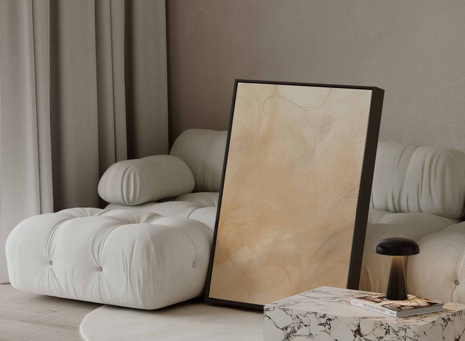 Dansende Lijnen in Amber Kunstwerk-canvas-dibond-plexiglas-wanddecoratie-WallArtistic