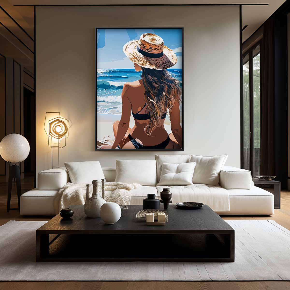 Zomers Stranduitzicht Kunstwerk-canvas-dibond-plexiglas-wanddecoratie-WallArtistic