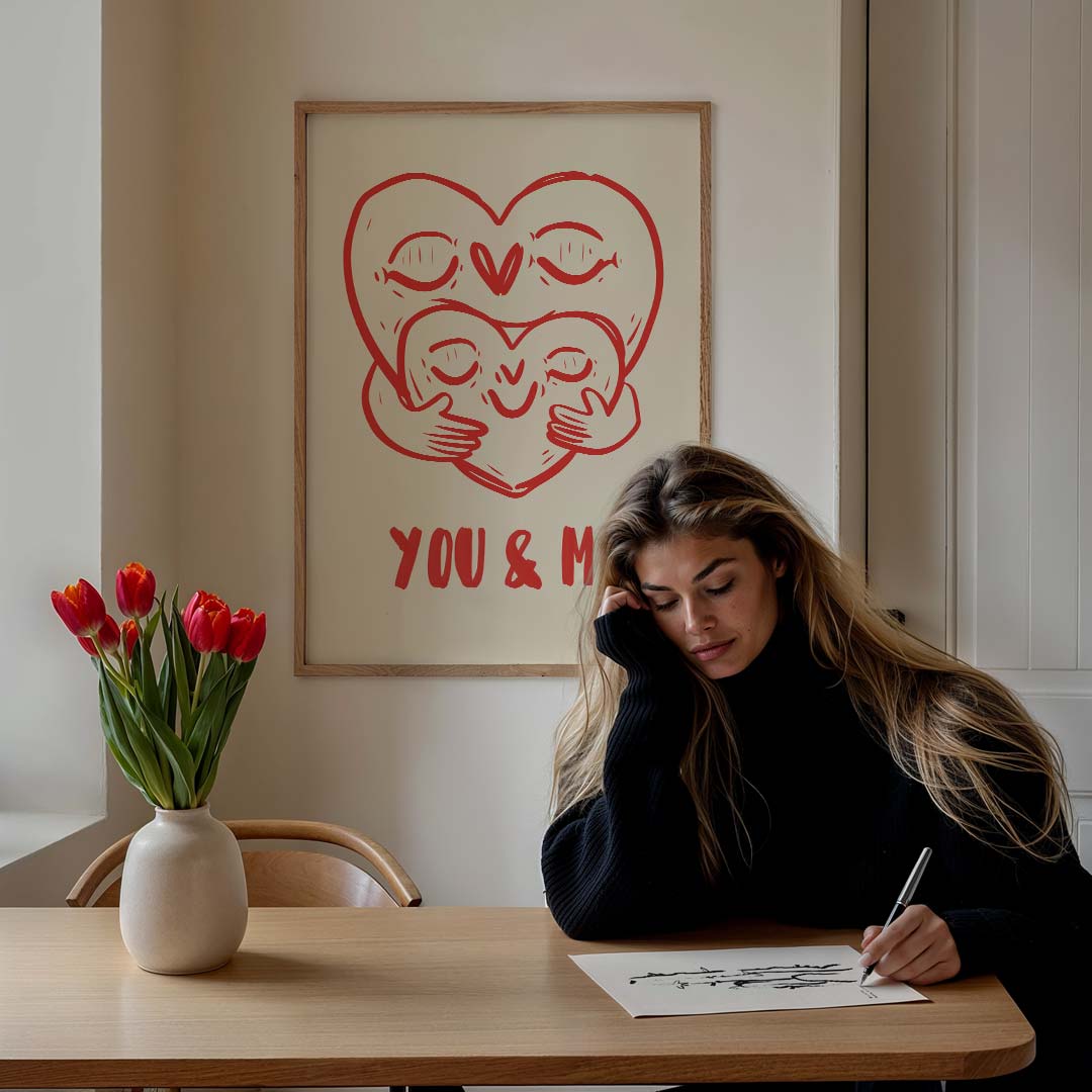 You & Me Hart Poster-WallArtistic