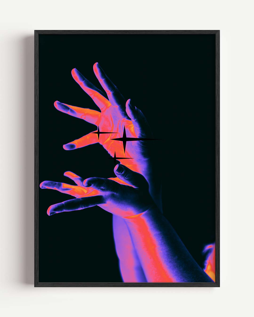 Neon Handen Poster-WallArtistic
