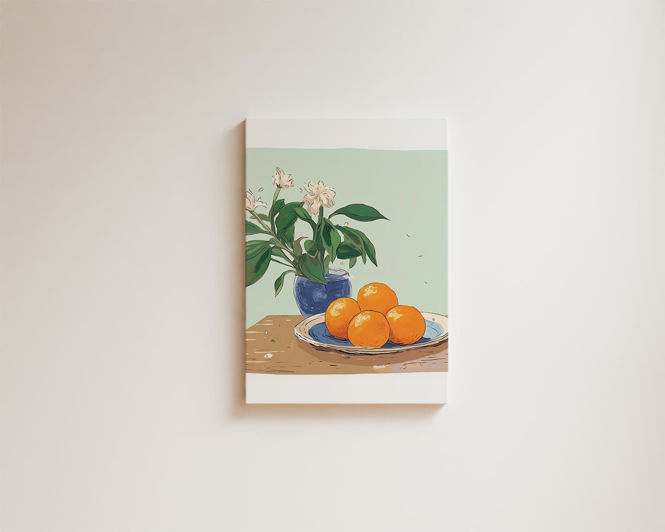 "Rustieke Stilleven met Mandarijnen" Kunstwerk-canvas-dibond-plexiglas-wanddecoratie-WallArtistic