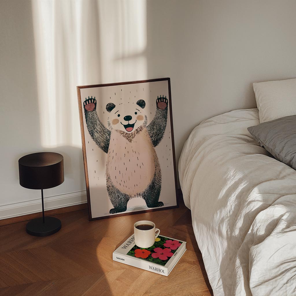 Vrolijke Panda Illustratie Poster