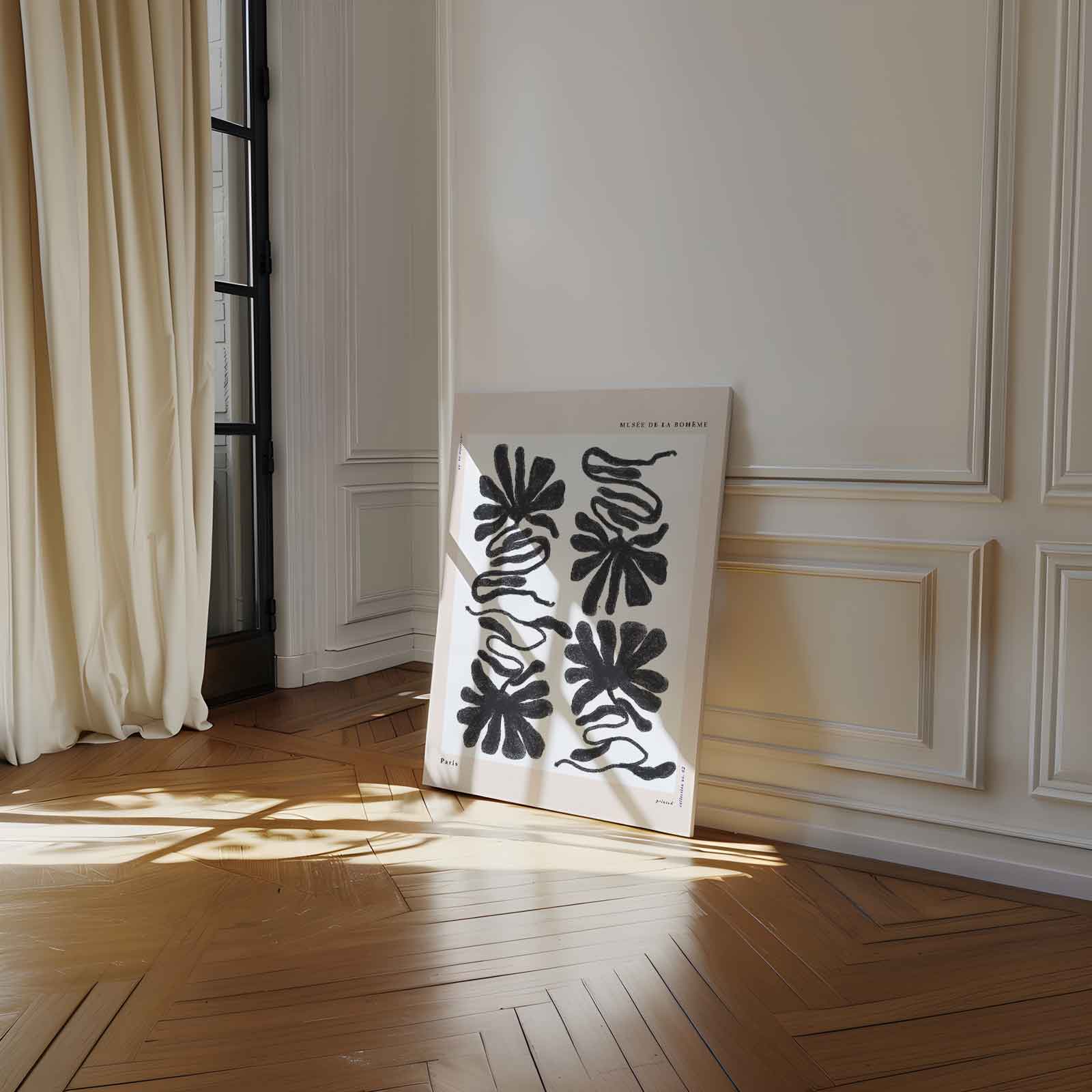 Abstracte Bloemvormen Illustratie Kunstwerk-canvas-dibond-plexiglas-wanddecoratie-WallArtistic